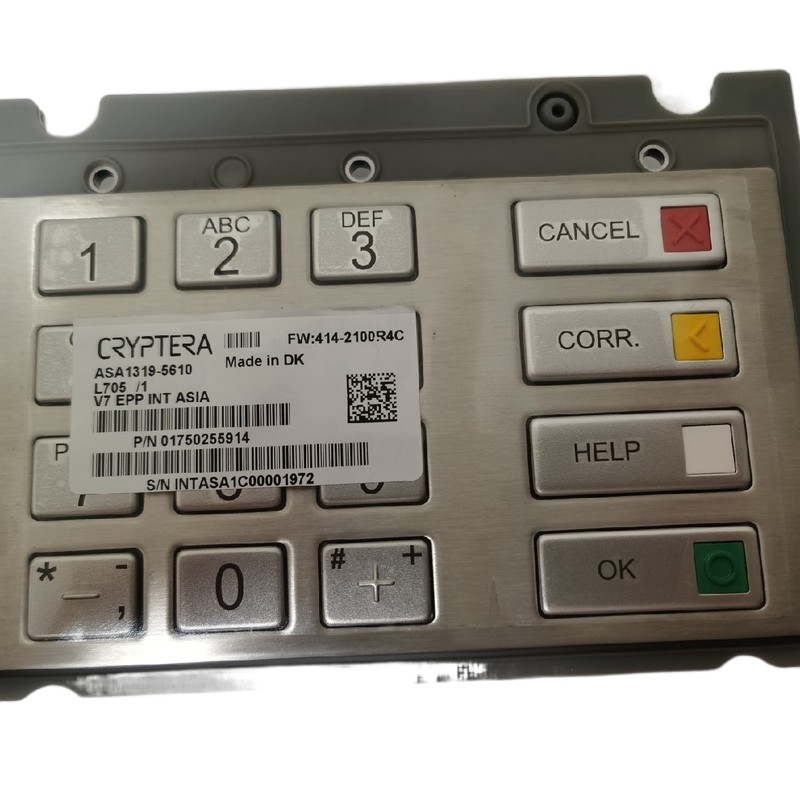 01750255914 Diebold Nixdorf 1750255914 EPP V7 ESP INT Pinpad Amerika Selatan Keyboard ATM Bagian