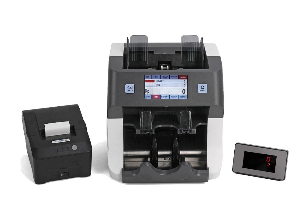 4.3 inci 2 + 1 Pocket Campuran Banknote Mesin Sorting Cash Counter Bill Counter CL-208C